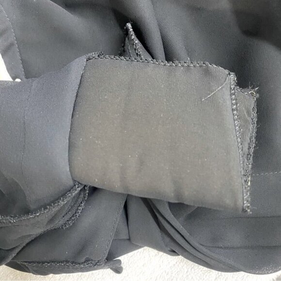 Vintage Joyce Palmer Black Long Sleeve Mock Neck Sheer Midi Dress XL - Picture 5 of 16